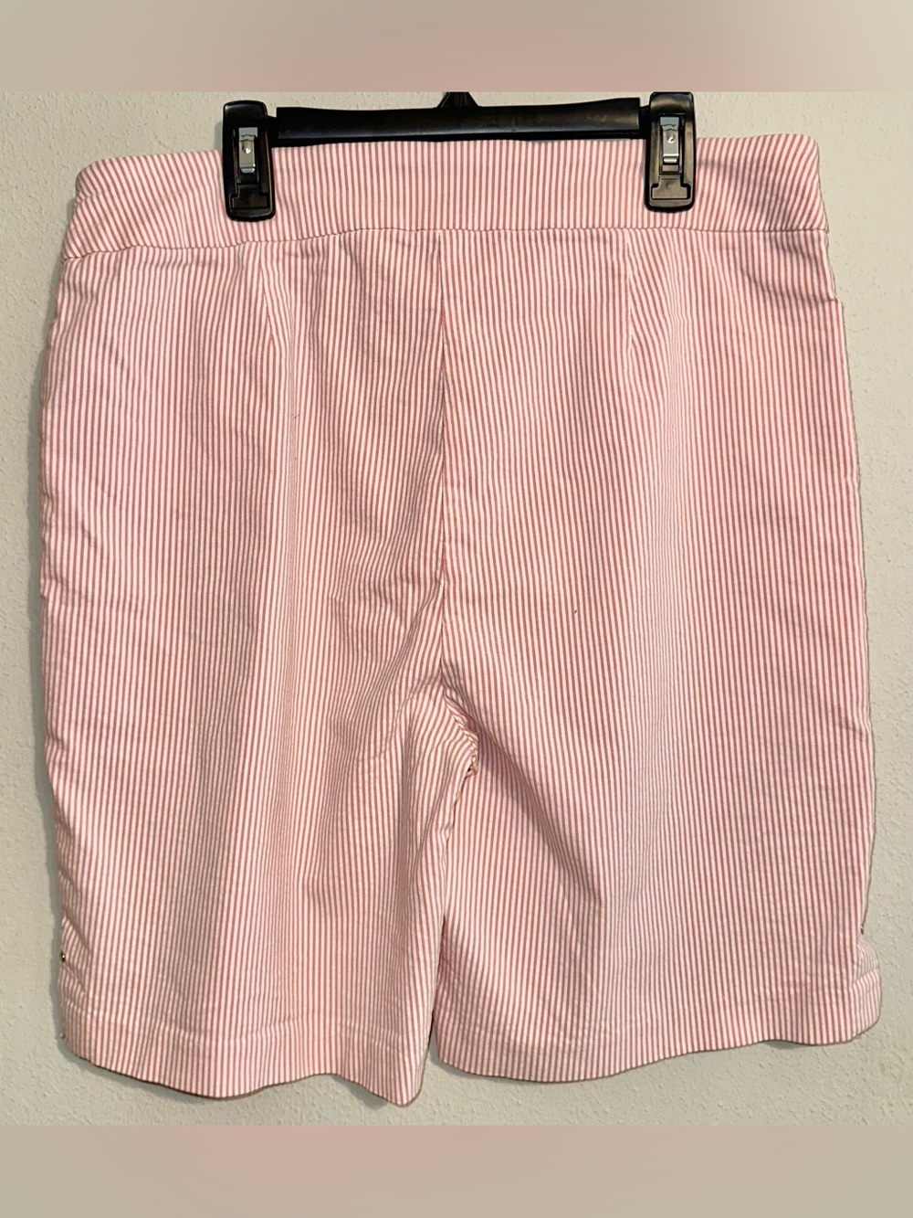 Bella Rose Pink and White Striped Bermuda Shorts - Picture 3 of 4